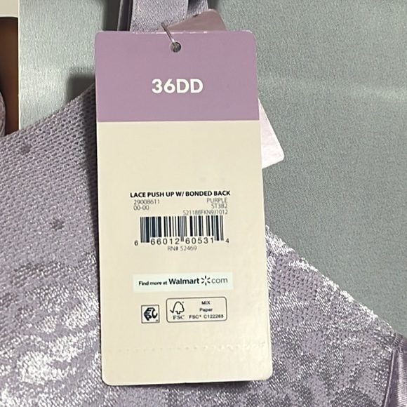 Secret Treasures Back Smoothing Lace Push Up Bra - Picture 3 of 3